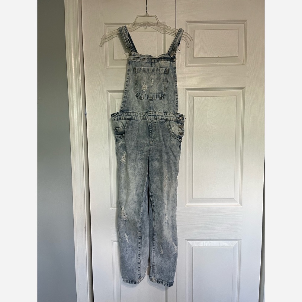 Denim overalls ripped